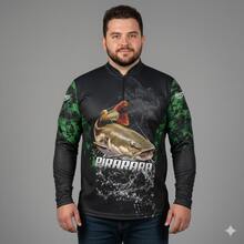 Camisa Hard Fishing Pesca Plus Size Pirarara Verde Leve Com Proteção Uv50+ - Pirarara Verde - Visão 1