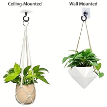 2 件可旋转粘性天花板挂钩 - 无需钻孔壁挂式实用挂钩，用于悬挂植物、灯笼、风铃 - 传统风格易于安装的塑料粘性衣帽钩，用于天花板装饰 - 彩色 - 查看 7