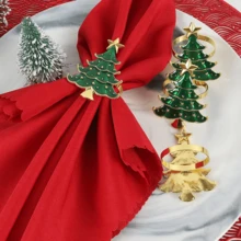 2-50pcs Elegant Christmas Tree Napkin Rings, Green Christmas Tree Napkin Rings, Suitable For Birthday, Farmhouse, Wedding, Halloween, Thanksgiving, Easter And Other Occasions - Perfect For Self-Service Table Decoration - Multicolor - View 6