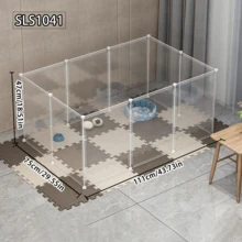 Large Indoor Pet Fence, Freestanding Cat Cage Dog Playpen With Spacious Area, Modular Assembly Cat Crate - Multicolor - View 5