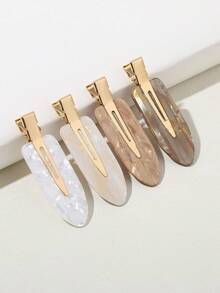 4 pezzi Fermagli per capelli alla moda con grafica per donne, per decorazione capelli, fermagli casual, accessori per capelli, articoli per la scuola