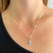 Our Lady Of Aparecida Stones Necklace, 925 Silver Plated - 銀色 - 查看 5