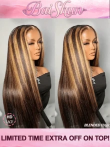 26 Inch Lace Front Wigs Human Blended Hair Pre Plucked With Baby Hair 13x4 13x6 Straight HD Transparent Lace Frontal For Women Daily Use 200% Density Brazilian Virgin Hair 5x5 Glueless #4/27 Chocolate Brown Honey Blonde Color Human Frontal Hair Wigs 8-34 Inchs Lace Frontal Wigs