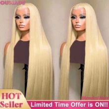 613 金色直发假发 13x4 高清蕾丝前假发 180% 密度巴西处女混合发骨直发假发 女士无胶假发 预拔婴儿发 自然发际线 柔软自然外观 万圣节假发 - S613 - 查看 2