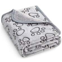 1 pătură de pluș cu imprimeu de labă de câine, cu dragon - fibră de poliester ultra-moale și caldă, potrivită pentru câini și pisici, lavabilă la mașină - ideală pentru somn, paturi și călătorii