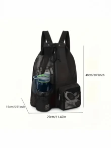 Bolsa de natación con mochila de cuerdas de malla y bolsa húmeda, mochila de playa, mochila de gimnasio