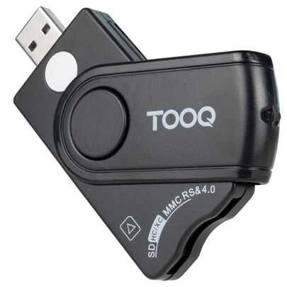  TooQ Smartcard-Lesegerät, elektronische ID, SIM, SD, SF, USB-A, Schwarz