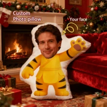 Customized Pet Head Pillow - Double-Sided Printed, Hand Washable, Modern Casual Style, Zipper Closure, Polypropylene Filling, Polyester Cover, Digital Printing, Decorative Multi-Purpose Cushion Christmas Gift, For Anniversaries, For Mother's Day, For Birthdays, For Valentine's Day, For Graduation, For Father's Day, For Weddings, For Housewarming, Sofa, Bed, Car, Tea Room, Bedroom, Bathroom, Living Room, Dining Room,Customized Decorative Pillows,Halloween Edit - Upload Pictures to Customize Pillows - View 10