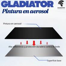 GLADIATOR Pintura en aerosol multiusos antióxido – Secado rápido, alto brillo, fuerte adherencia, ideal para metal, moto, bicicleta y muebles (450ml) - Negro mate - Ver 7