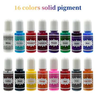 16 Colors High-Saturation Solid Pigment Set, Multi-Purpose Color Dye For Art Painting, DIY Crafts, Epoxy Resin UV Resin, Nail Art, Essential For Creative Creation