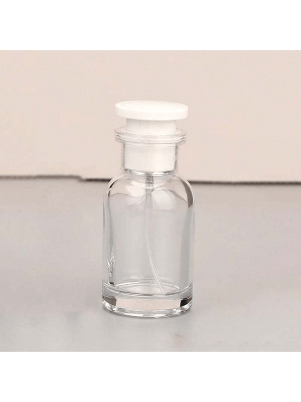 1pc 30ml High-End Glass Perfume Bottle, Cosmetic Fine Mist Sprayer, Portable Transparent Glass Essential Oil Container, Suitable For Travel
