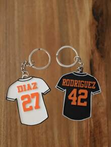 1件可定制3D打印足球球衣钥匙扣，运动主题个性化多色选择，球衣形状，可印制姓名和号码，足球主题钥匙扣吊坠，适合足球迷生日/周年纪念/球队庆祝活动，可作为礼物和装饰品。 - Style B - 查看 2