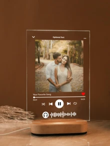 Music Photo Name Night Light, Custom Photo Music Plaque, Personalized Song Acrylic Plaque, Bedroom Decor, LED Nightlight, Gift For Mom - Multicolor - View 5