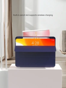 TPU Leather Flip Cover Case Compatible With Ipad A16 (11th/10th Gen), 9th/8th/7th Gen (10.2"), IPad Air (10.9"), IPad Pro (11"), IPad Air (10.9"), IPad Pro (12.9"), Purple Blue - Navy Blue - View 9