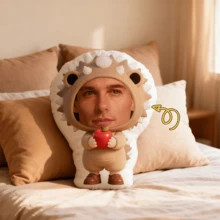 Customized Pet Head Pillow - Double-Sided Printed, Hand Washable, Modern Casual Style, Zipper Closure, Polypropylene Filling, Polyester Cover, Digital Printing, Decorative Multi-Purpose Cushion Christmas Gift, For Anniversaries, For Mother's Day, For Birthdays, For Valentine's Day, For Graduation, For Father's Day, For Weddings, For Housewarming, Sofa, Bed, Car, Tea Room, Bedroom, Bathroom, Living Room, Dining Room,Customized Decorative Pillows,Halloween Edit - Upload Pictures to Customize Pillows - View 4