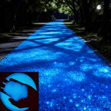 5000 Glow Stones, Solar-Powered Outdoor Garden Path Stones, Luminous Pebbles, Suitable For Garden Path Decoration, Aquarium Decoration, Landscape Lighting, And Vase Fillers. Multiple Colors Available. - 藍色 - 查看 6