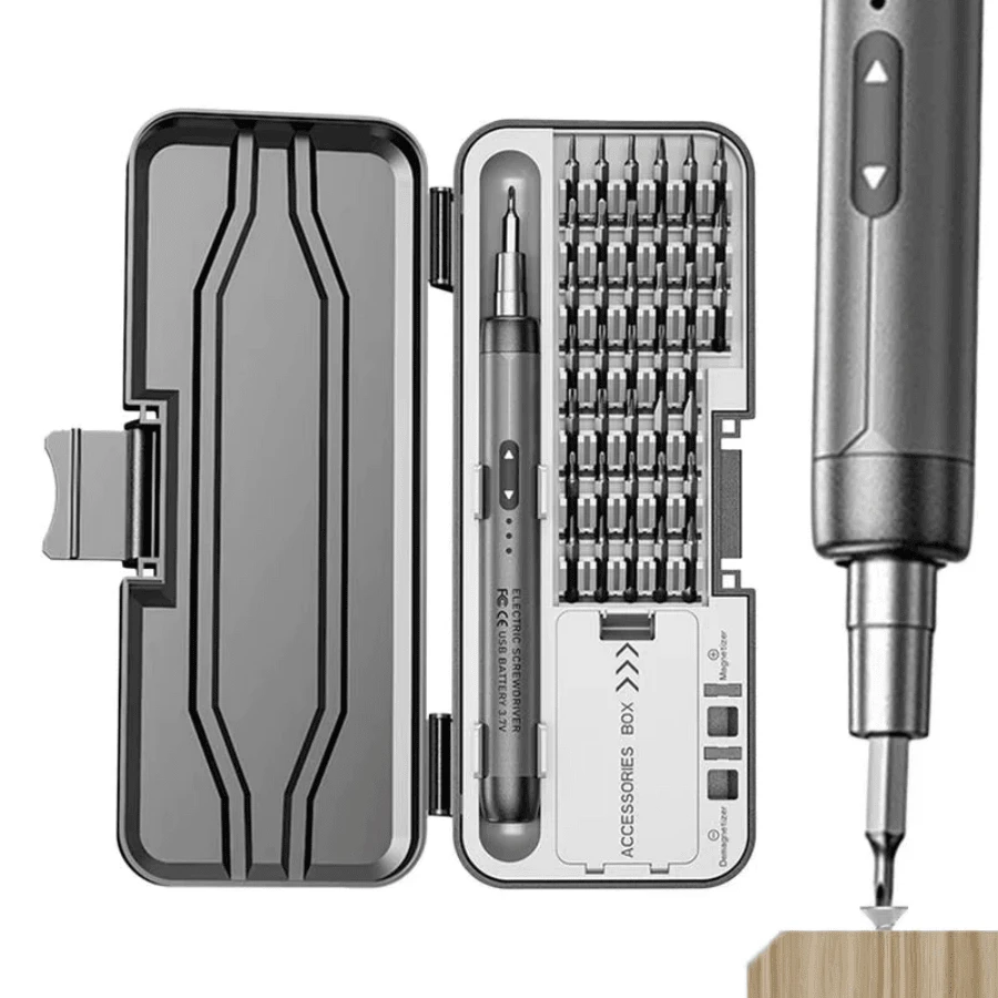 46-In-1 Rechargeable Precision Electric Screwdriver With Magnetic Tips - Grå - Visa 1
