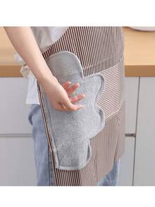 1pc Adjustable Waterproof Kitchen Apron With Large Towel Pocket - Fashionable White PVC Apron, Suitable For Cooking And Baking, Functional Design, Suitable For Women, Practical Kitchen Wear, Suitable For Household, Chefs, BBQ Enthusiasts, Craftsmen And Outdoor Activities - Multicolor - View 4