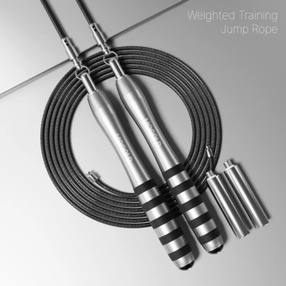  סט 1 של MOGOLD חבל קפיצה כפול מקצועי משוקלל, חבל פלדה עמיד במהירות גבוהה לאימון כושר, יוניסקס