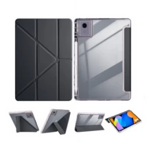 适用于小新Pad Pro 11 2025的保护套，超薄防弯折防压平板电脑保护套，适用于小新11 2025，11英寸透明亚克力后盖，Y型多折叠多角度设计，内置笔槽，方便收纳 - 變形 - 查看 4