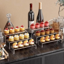1 Set = 3pcs Acrylic Transparent/Black Display Stands, Modern Minimalist U-Shaped Dessert Stands, Freely Assembled Desktop Display Stands, Suitable For Parties, Gatherings, Weddings, Christmas