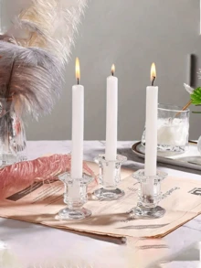 3/2 szt./1 szt. szklanych świeczników, stojące europejskie retro tłoczone kryształowe świeczniki, dekoracja stołu w salonie na walentynki, aromaterapeutyczna podstawa świecy, romantyczna dekoracja - świeczniki i świeczniki do domu, salonu, sypialni, hotelu/restauracji/przestrzeni komercyjnej - idealne na wesela, walentynki i Nowy Rok