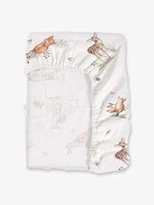 1件Oeko-Tex认证动物纹柔软婴儿床单，透气舒适，适用于婴儿床、摇篮或矩形床垫，春夏两季穿着舒适。 - 彩色 - 查看 8