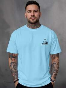 Men T-Shirts - 淺藍色 - 查看 1
