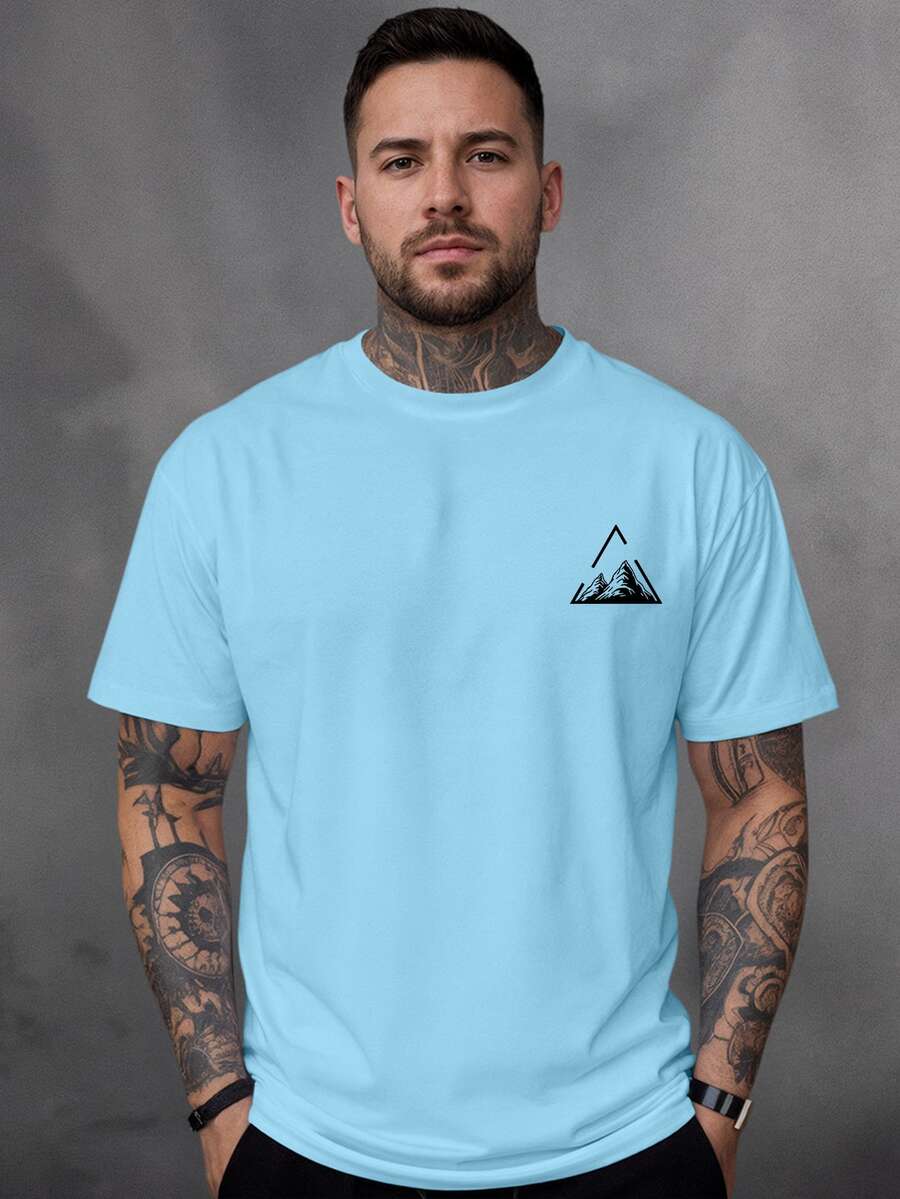 Men T-Shirts - 淺藍色 - 查看 1