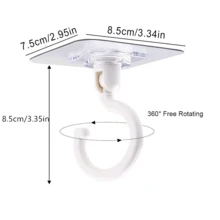 2 件可旋转粘性天花板挂钩 - 无需钻孔壁挂式实用挂钩，用于悬挂植物、灯笼、风铃 - 传统风格易于安装的塑料粘性衣帽钩，用于天花板装饰 - 彩色 - 查看 10