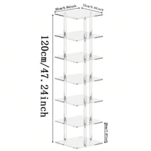 25x25 Acrylic Shoe Rack, Multi-Tier Space-Saving Shoe Organizer, Entryway Shoe Storage Rack, Fashionable Home Decor Item - Multicolor - View 8