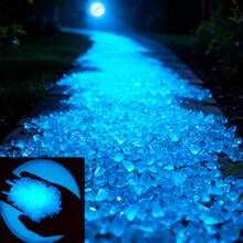 5000 Glow Stones, Solar-Powered Outdoor Garden Path Stones, Luminous Pebbles, Suitable For Garden Path Decoration, Aquarium Decoration, Landscape Lighting, And Vase Fillers. Multiple Colors Available. - 藍色 - 查看 2