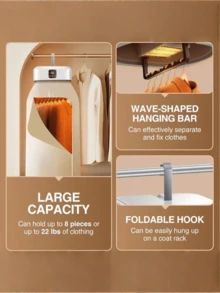 便携式电动干衣机，迷你紧凑型可折叠干衣机，带遥控器，附赠烘干袋，是旅行、房车、家庭、公寓的理想之选，也是假日旅行、圣诞节、情人节和各种节日的完美礼物。