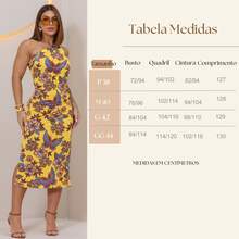 Long Printed One Shoulder Dress - 多彩黃色 - 查看 6