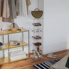 25x25 Acrylic Shoe Rack, Multi-Tier Space-Saving Shoe Organizer, Entryway Shoe Storage Rack, Fashionable Home Decor Item - Multicolor - View 10