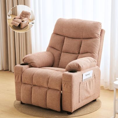 Compact Reclining Sofa, Single-Seater Gaming Chair, 105°-120° Adjustable Angle With Integrated Ottoman, Fatigue-Reducing Design, Available In Four Colors. Stylish And Comfortable For Single Living, This Personal Chair Offers A Relaxed Posture, Pressure Distribution, And A High-Density Foam Design. It Supports Long-Lasting Comfort, With A Headrest, Back Support, And Armrests For Easy Cleaning. Available In Brown, Gray, Blue, And Camel Red. Excellent Value For Money.