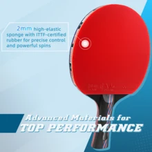 مضرب تنس طاولة، مضرب تنس طاولة احترافي مع حقيبة قماشية، مطاط معتمد من الاتحاد الدولي للتنس الطاولة للمبتدئين واللاعبين المحترفين، تدريب مضرب احترافي. - الأحمر - مشاهدة 3