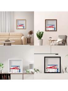 8x8 Inch Square Ticket And Souvenir Display Frame (Single Pack) - Multi-Layer Memory Box With Ticket Slots, Top Opening, Travel Souvenir Organizer, Wall-Mounted/Desktop Placement - Autumn Travel Decorations, Holiday Gifts - Multicolor - View 6