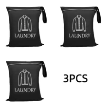 大号旅行洗衣袋，干湿两用袋，可洗脏衣服抽绳袋，适用于运动服、泳衣、健身服，蓝色、粉色、黑色、灰色 - 衣服 - 查看 14