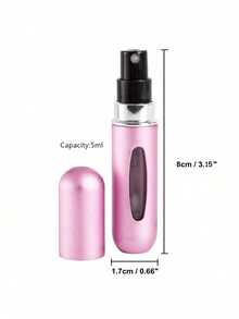 ​​Leak-Proof Perfume Atomizer, 5ml Refillable - One-Step Transfer Design, Portable Travel Spray Bottle In Shiny Pink For Purse & Pocket - Hồng - Xem 8