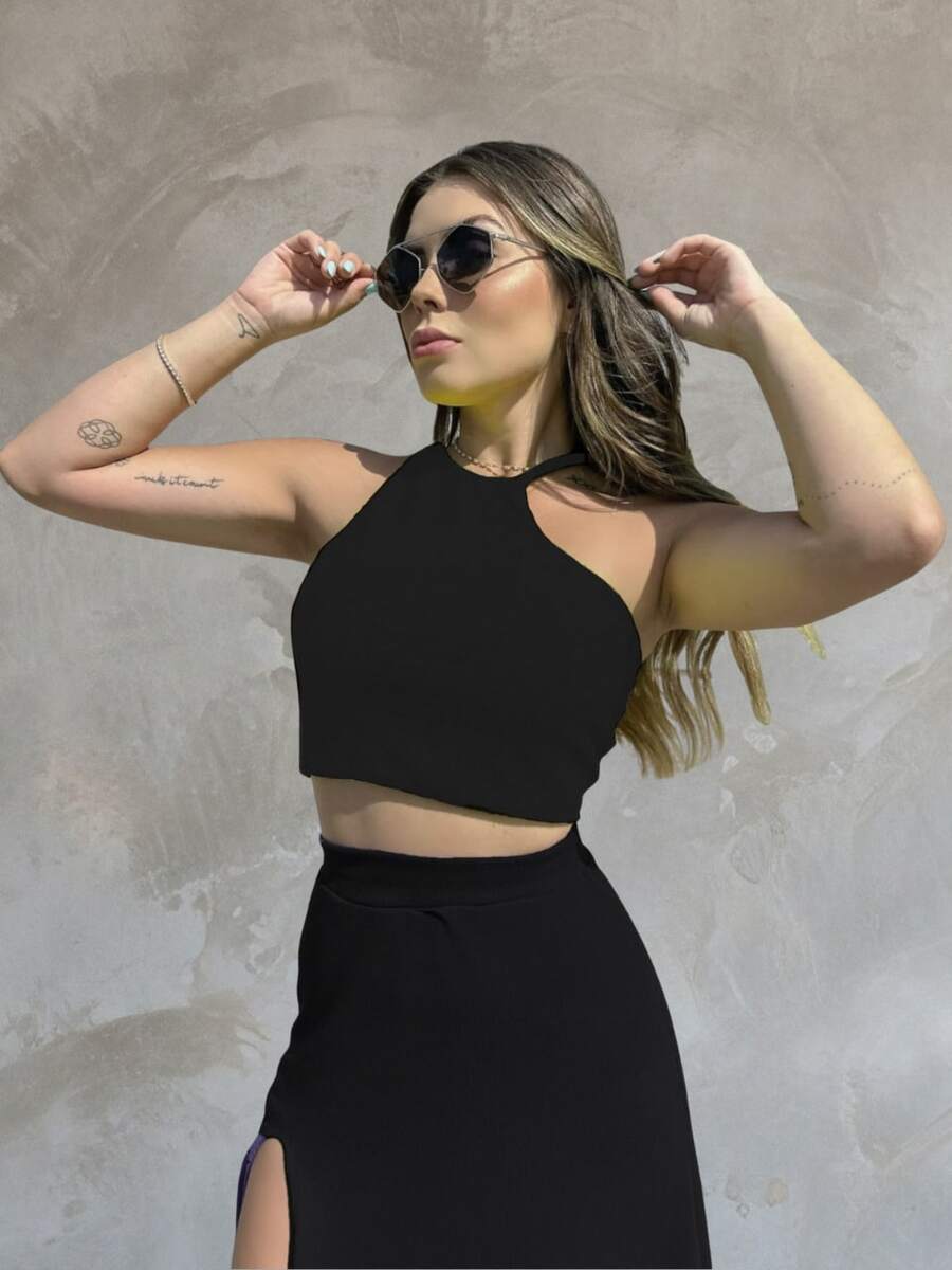 Cropped Isadora - Preto - Visão 1