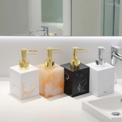 1个280毫升纹理树脂皂液瓶，带按压泵，适用于洗发水、沐浴露、护发素、洗手液，浴室最佳可重复灌装瓶。