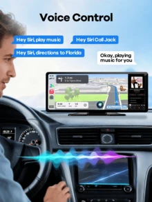 REMAX 10.26-Inch Car Multimedia Video Player Wireless Carplay And Wireless Android Auto Portable Universal Car Monitor Witch Camera, Car MP5 Player, Carplay Fiat 500, Plug And Play Carplay, Stable Classic Choice - 黑色 - 查看 3