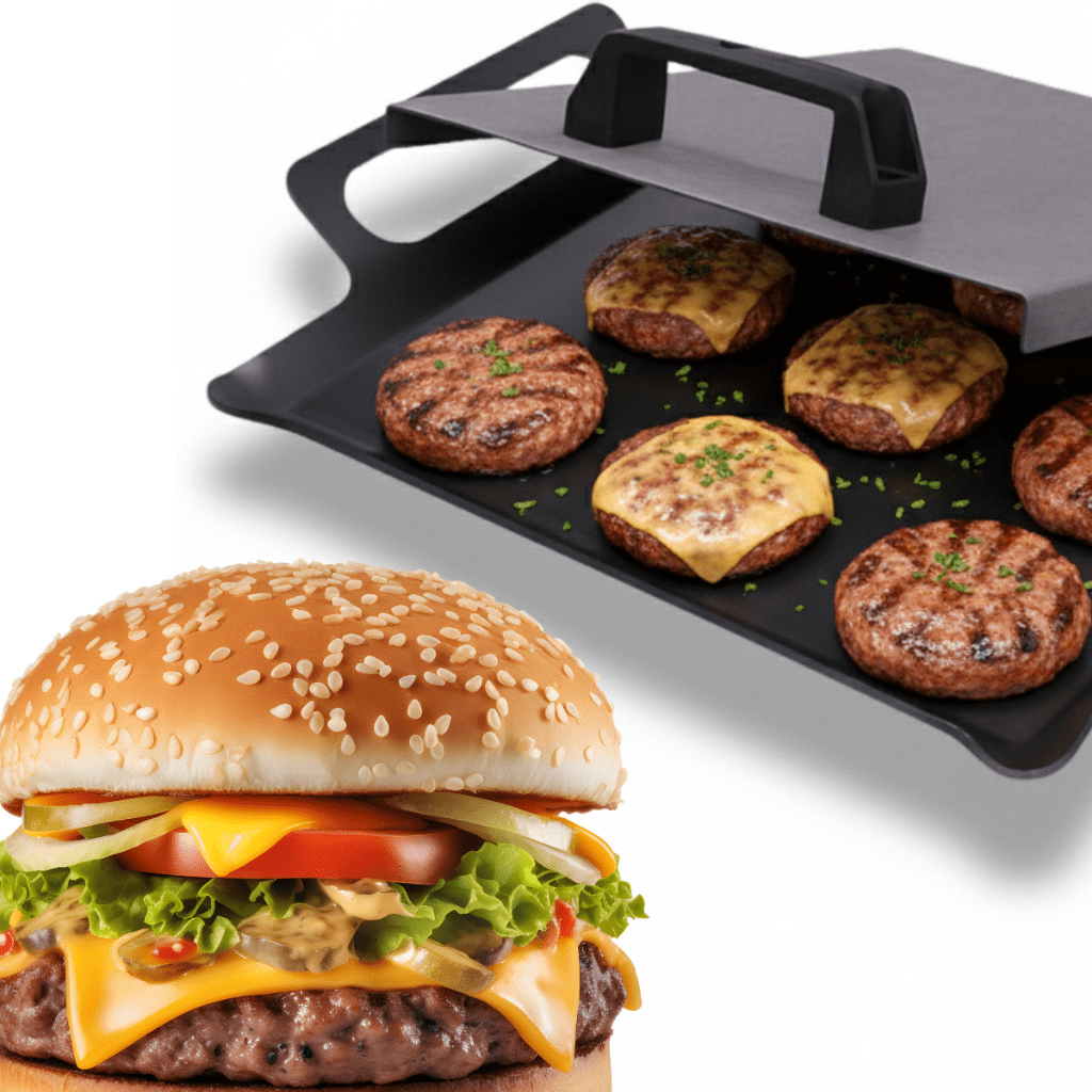 Chapa Para Fogões Hambúrguer Churrasco Com Tampa Prensa Bifeteira Tamanho 40x30