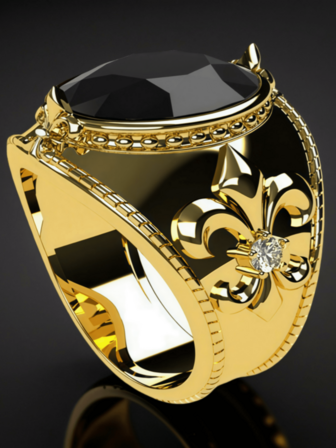 Luxury Men's Jewelry, Lily Flower Design, Suitable For Wedding, Engagement Rings, Boyfriend Party Casual Accessories, Father's Day, Christmas Gifts