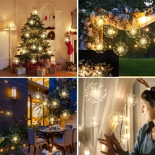 4/2 Pcs USB-Powered Fairy String Lights, Hanging Copper Wire Firework Lights, Christmas Garden Decor, 8 Lighting Modes, Sparkling Fairy Indoor Light Strings, Suitable For Gardens, Courtyards, Porches, Umbrellas, Tents, Weddings, Parties, Christmas Decorations, Party Accessories, Button Control - USB - View 9