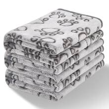 1 pătură de pluș cu imprimeu de labă de câine, cu dragon - fibră de poliester ultra-moale și caldă, potrivită pentru câini și pisici, lavabilă la mașină - ideală pentru somn, paturi și călătorii