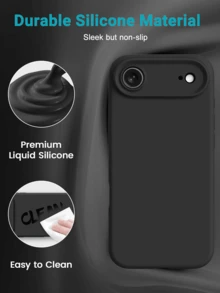 Matte Silicone Case Compatible With IPhone 17 16 15 14 13 12 11 Air Pro Max Mini Thin Soft Cover Lens Full Camera Protection Case Compatible With IPhone X XS Max Xr Se3 Se3 8 7 6 Plus 6s Phone Cases - Black - Black - View 6