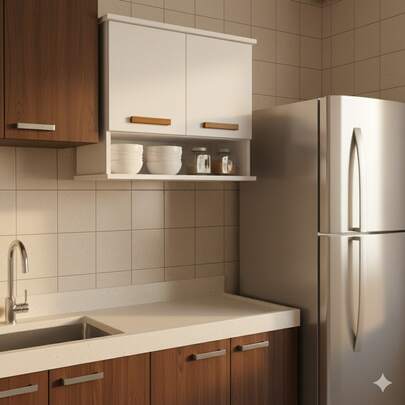 House Furniture Stores Armário Multiuso 2 Portas Suspenso Branco