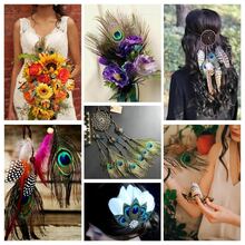 10/20/40pcs Natural Peacock Feathers, Home Decor Floral Arrangement, DIY Craft Supplies